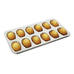 Cerf Dellier Plaque à 12 madeleines en fer blanc Gobel