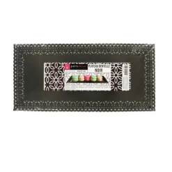 Cerf Dellier Plateau dentelle rectangulaire noir