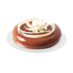 Cerf Dellier Plateau dentelle rond blanc