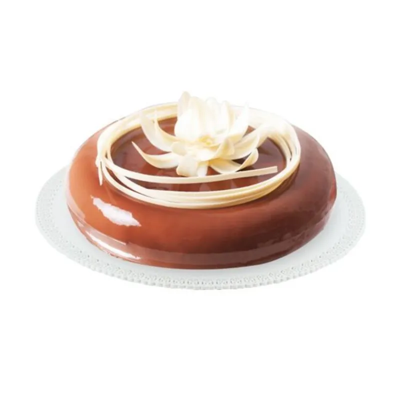 Cerf Dellier Plateau dentelle rond blanc