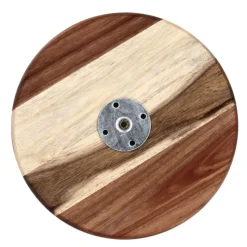 Cerf Dellier Plateau en bois H 10,5 cm Ø26 cm