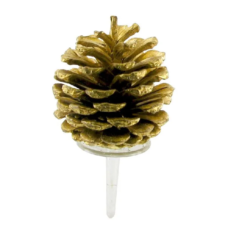 Cerf Dellier Pommes de pin dorées sur pique (x30)