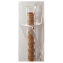 Cerf Dellier Porte-cornets à glace mural PMMA hauteur 56 cm