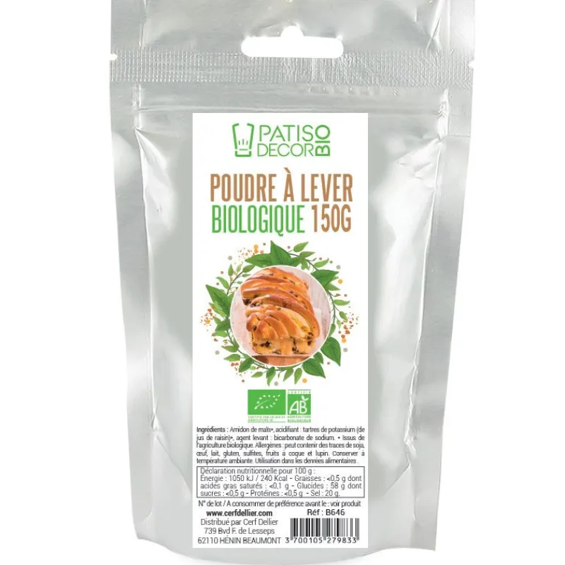 Cerf Dellier Poudre à lever Bio 150 g - DDM 12/24