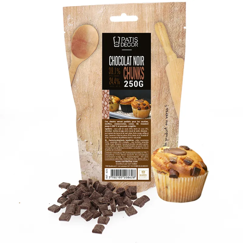 Cerf Dellier Pépites de chocolat noir chunks Barry 250 g