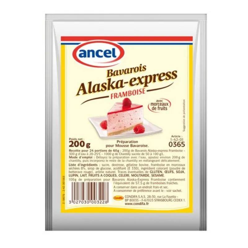 Cerf Dellier Préparation mousse bavaroise framboise Alaska 200 g