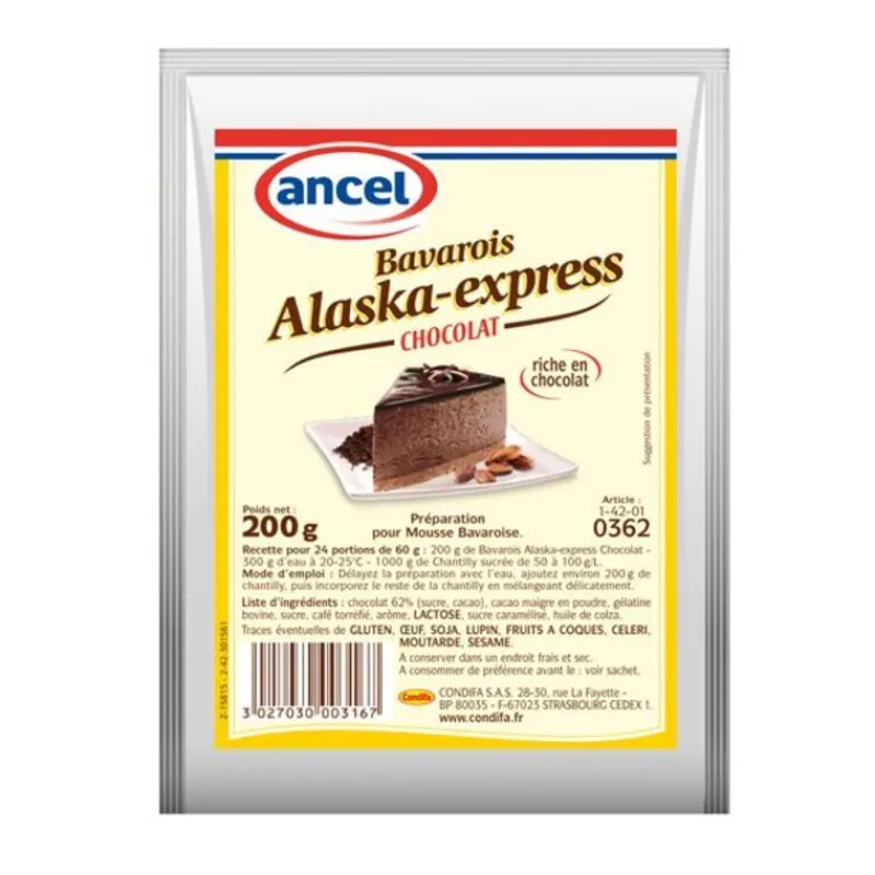 Cerf Dellier Préparation mousse bavaroise chocolat Alaska 200 g