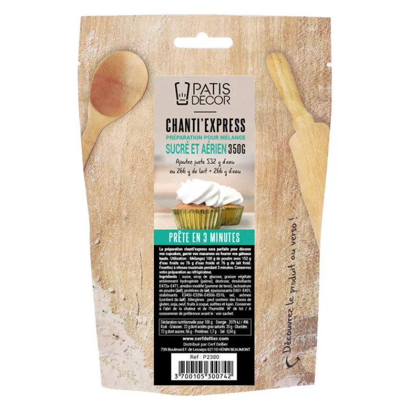 Cerf Dellier Préparation pour mélange sucré et aérien Chanti'Express 350 g