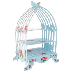 Cerf Dellier Présentoir cage à oiseaux bleu
