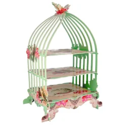 Cerf Dellier Présentoir cage à oiseaux vert