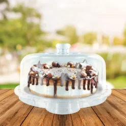 Cerf Dellier Présentoir cloche à gâteau sur pied 28 cm