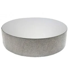 Cerf Dellier Présentoir gâteau effet miroir et contour en strass 40 cm