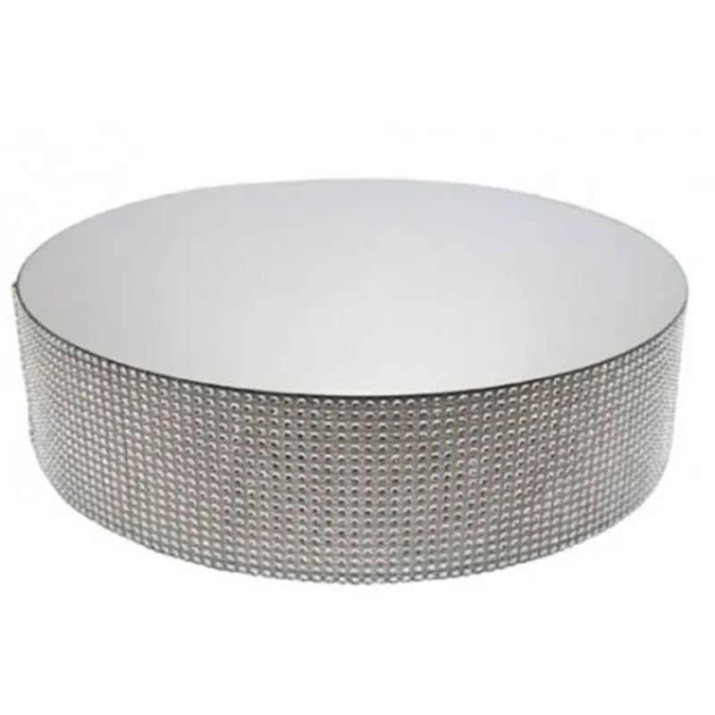 Cerf Dellier Présentoir gâteau effet miroir et contour en strass 30 cm