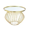 Cerf Dellier Présentoir gâteau miroir pied boule doré ø 26 cm