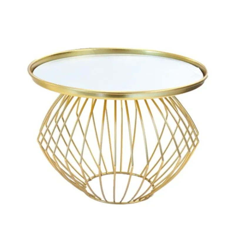 Cerf Dellier Présentoir gâteau miroir pied boule doré ø 21 cm
