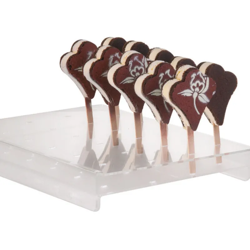 Cerf Dellier Présentoir transparent pour 24 sucettes glacées 36x16,5 cm