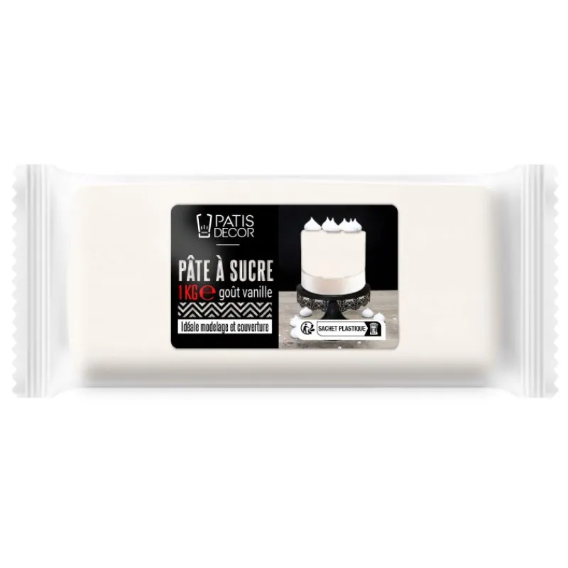 Cerf Dellier Pâte à sucre blanche premium arôme vanille 1 kg
