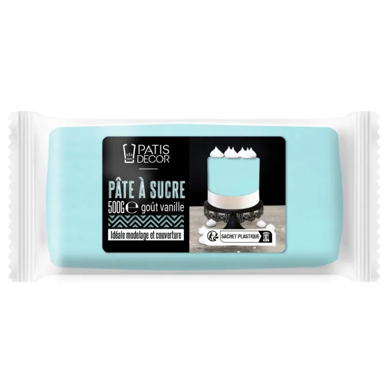Cerf Dellier Pâte à sucre bleu ciel 500 g - DDM 09/24