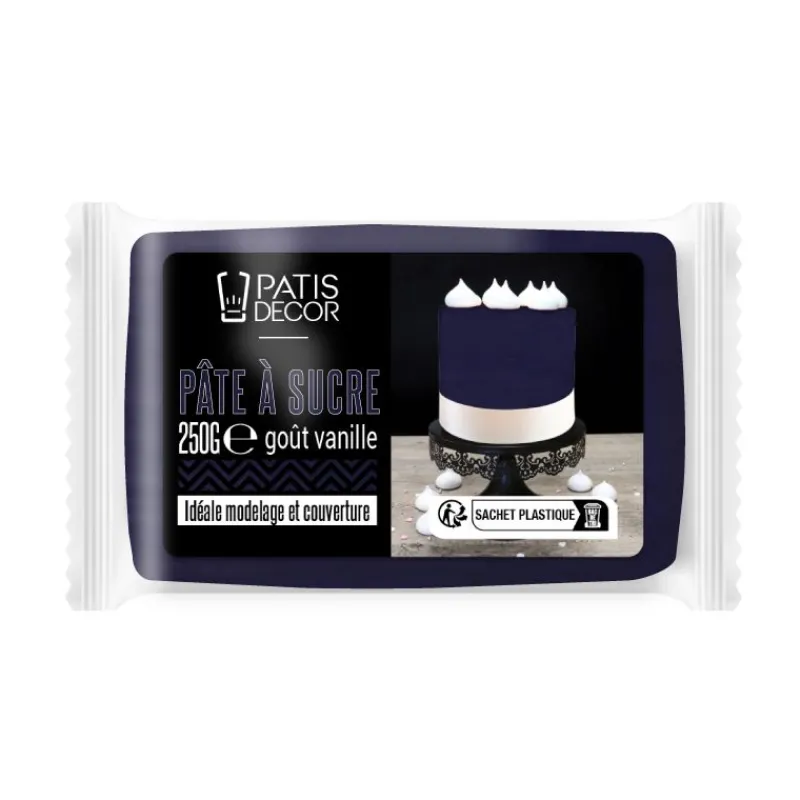 Cerf Dellier Pâte à sucre bleu marine 250 g