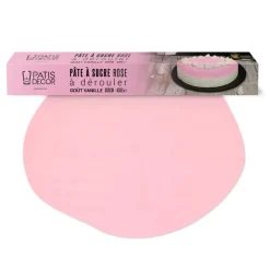 Cerf Dellier Pâte à sucre rose étalée
