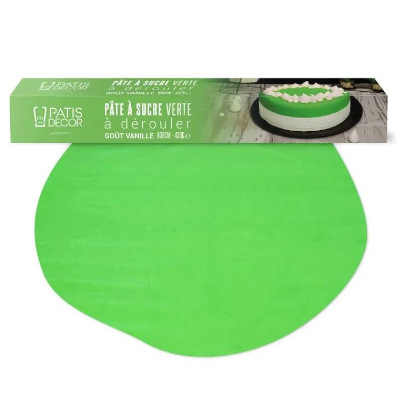 Cerf Dellier Pâte à sucre verte étalée - DDM 11/24