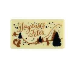 Cerf Dellier Rectangles chocolat blanc Joyeuses Fêtes (x 64)