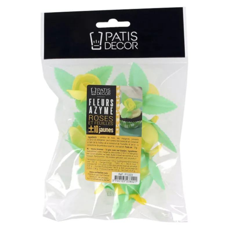 Cerf Dellier Roses jaunes avec feuilles x10