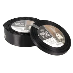 Cerf Dellier Ruban noir satin (22 m)