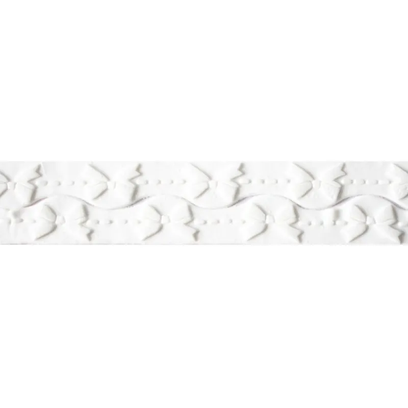 Cerf Dellier Ruban pâte à sucre noeuds blanc h 3 cm (2,5 m)