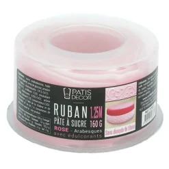 Cerf Dellier Ruban pâte à sucre rose arabesques (1,25 m)
