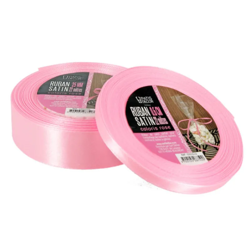 Cerf Dellier Ruban rose satin (22 m)