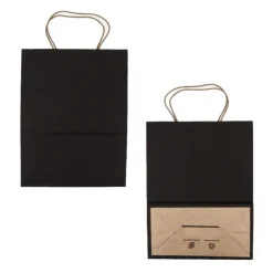 Cerf Dellier Sac en papier noir - 21x11x27 cm