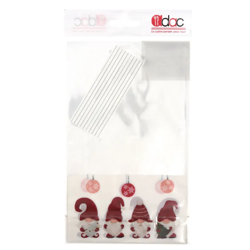 Cerf Dellier Sachets bonbons Lutins + liens - 14 x 23 cm (x 10)