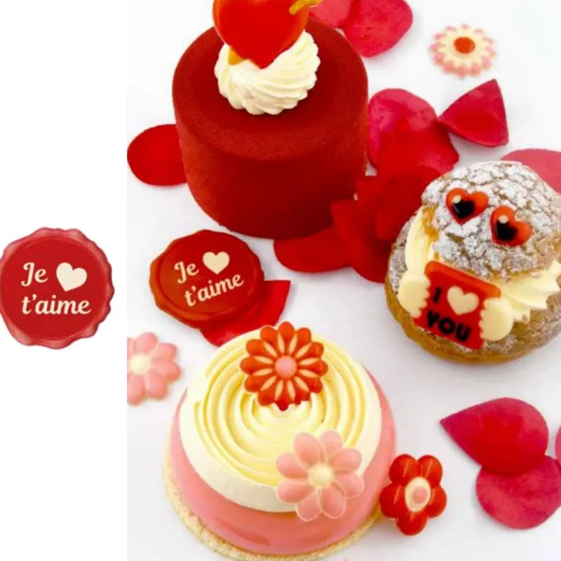 Cerf Dellier Sceau chocolat blanc Je t'aime + coeur (x70)