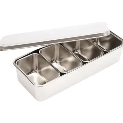 Cerf Dellier Set de 5 mini-plats japonais inox pour mise en place