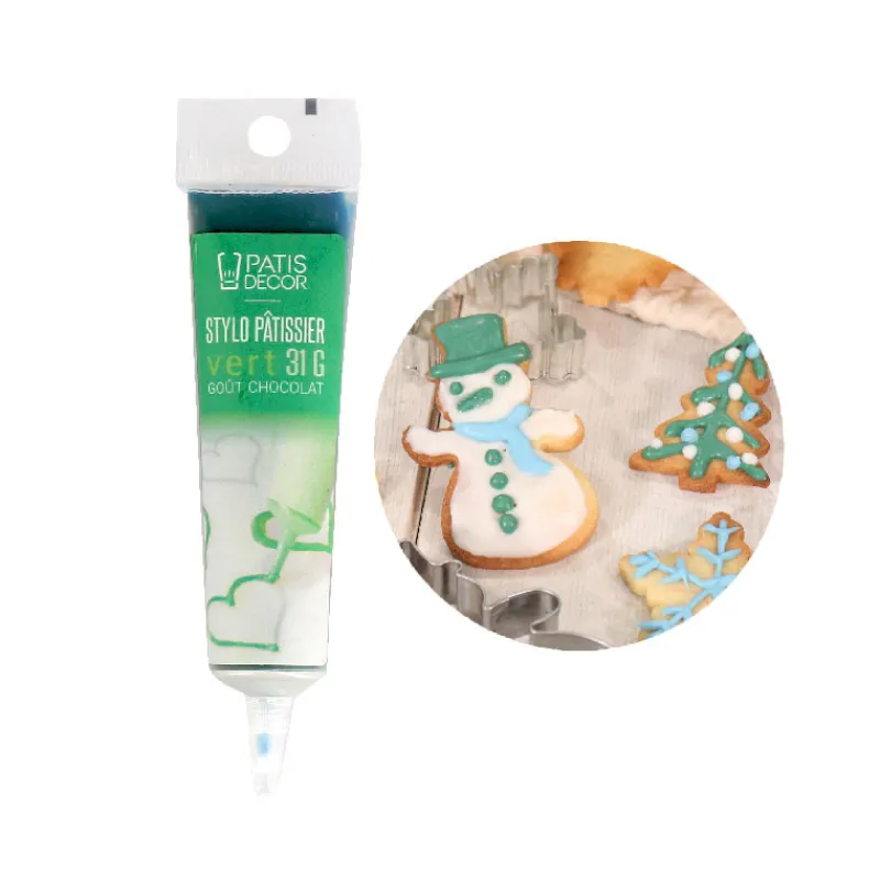 Cerf Dellier Stylo pâtissier vert goût chocolat Patisdécor