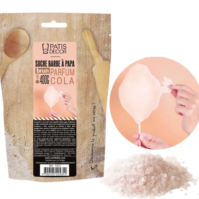 Cerf Dellier Sucre barbe à papa Cola 400 g