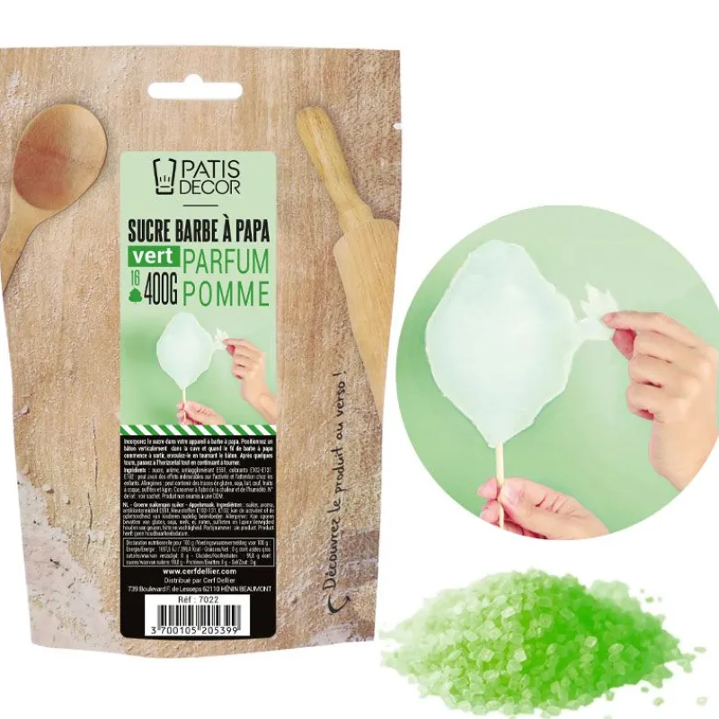 Cerf Dellier Sucre barbe à papa Pomme verte 400 g