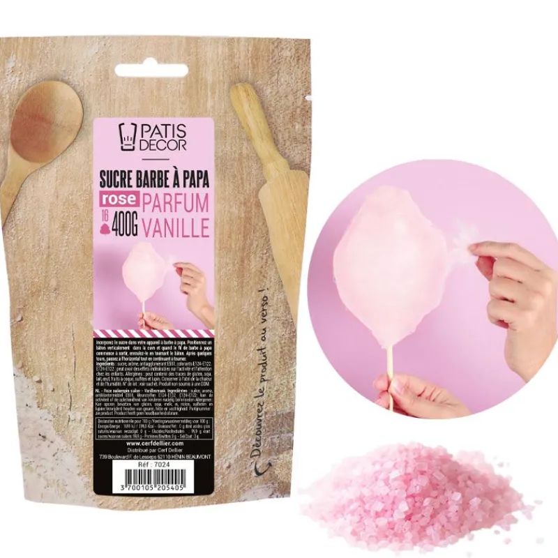 Cerf Dellier Sucre barbe à papa Vanille 400 g