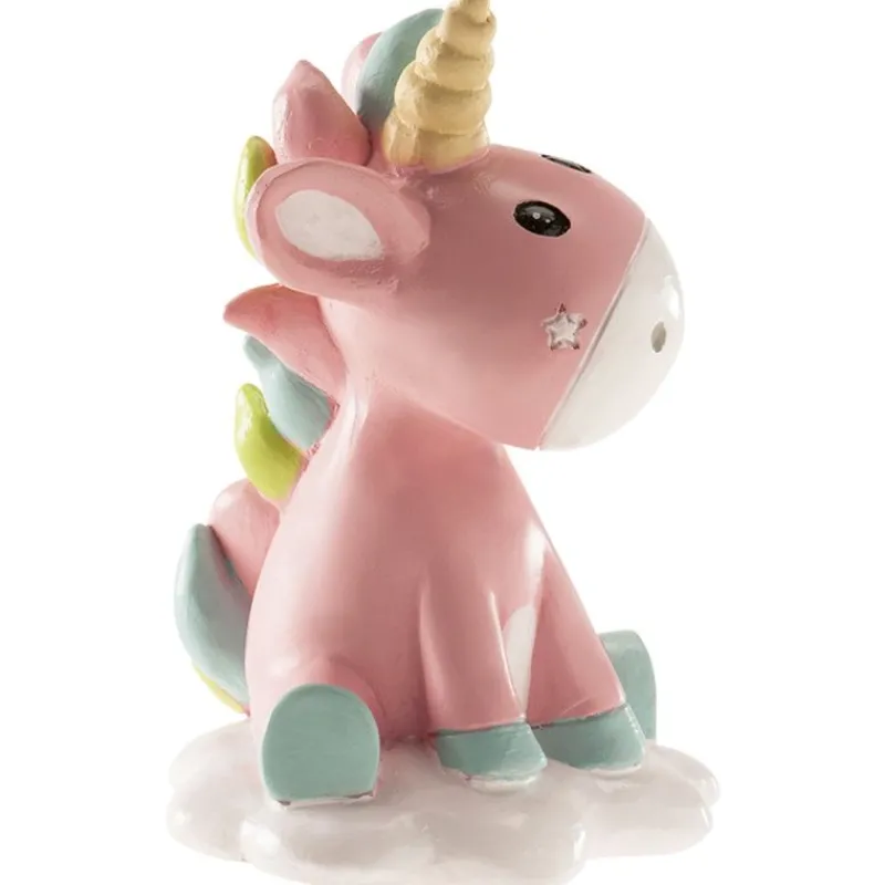 Cerf Dellier Sujet de baptême licorne rose 10 cm