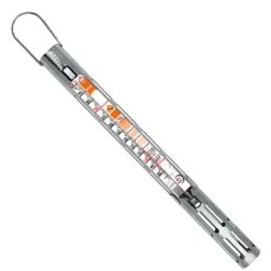 Cerf Dellier Thermomètre confiseur gaine inox +80 +200°C avec zones couleurs