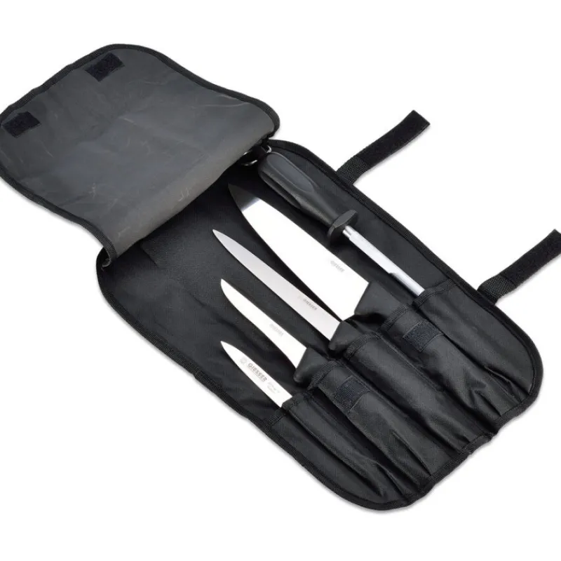 Cerf Dellier Trousse à couteaux 7 pièces en nylon noir