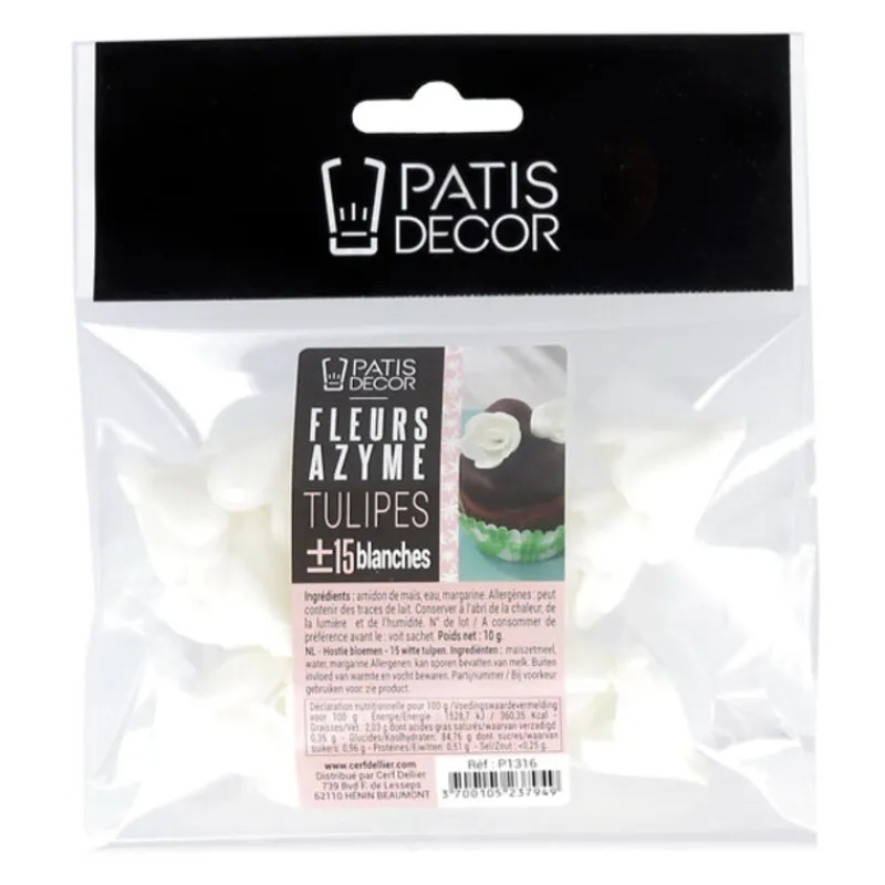 Cerf Dellier Tulipe blanche en azyme (x15)
