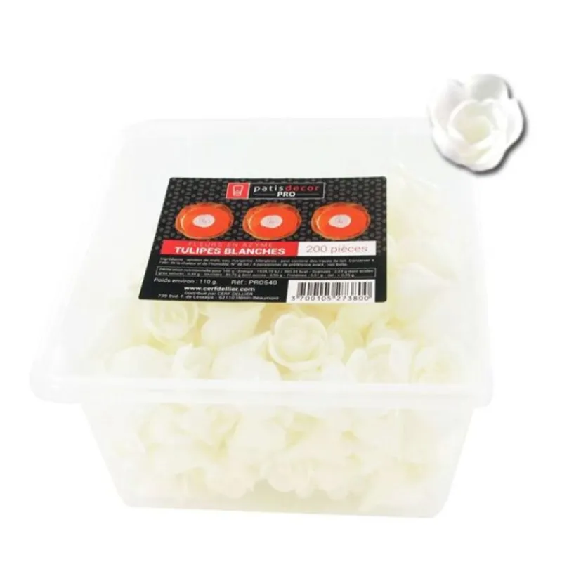 Cerf Dellier Tulipes blanches en azyme (x200)