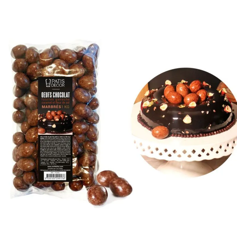 Cerf Dellier Œufs en chocolat fourrés marbrés 1 kg - DDM 10/24