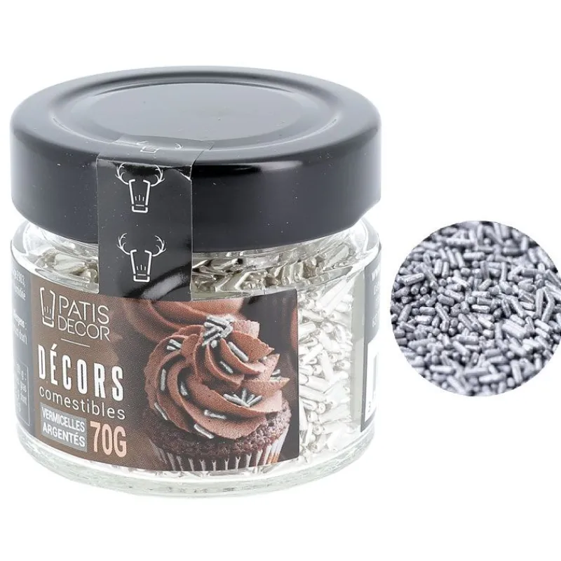 Cerf Dellier Vermicelles comestibles argentés 70 g